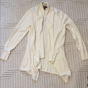 White House Black Market Ivory Drape Cardigan